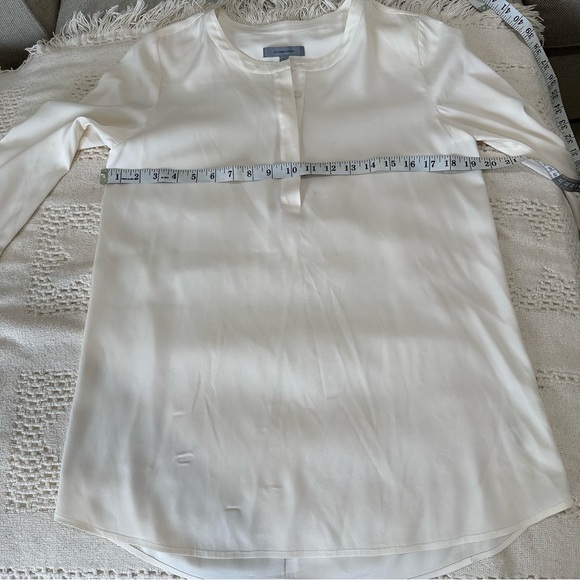 CLASSIQUES ENTIER Ivory Silk Long Sleeve Blouse Popover Tunic Top Cream … - Picture 8 of 13